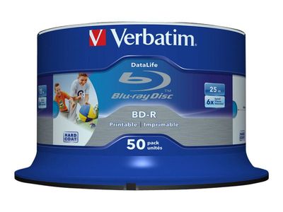 Verbatim DataLife - 50 x BD-R - 25 GB 6x - blekkstråleskrivbar overflate - spindel