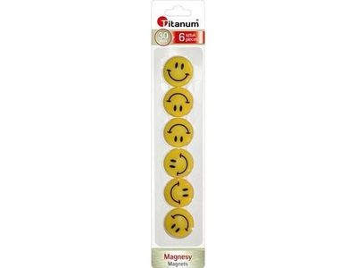 Titanum magneter til tavler TITANUM 30 mm/6 stk. smiley Titanum