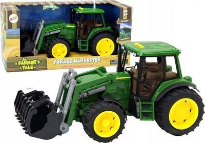 LeanToys traktor gravemaskin stor grønn med lys og lyder