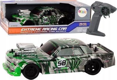 LeanToys RC-bil 1:16 drift, fjernstyrt, gummihjul, grønn