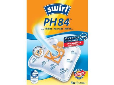 Swirl PH 84, Oranssi, Valkoinen, Philips, Nilfisk, Karstadt, 4 kpl, 1 kpl