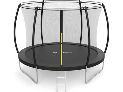 Funfit hage-trampoline Premium for barn 252 cm (8FT) med innvendig nett og stige
