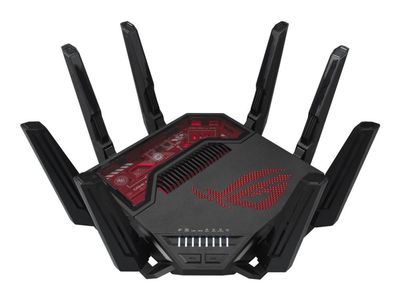 ASUS ROG Rapture GT-BE19000 - Trådløs ruter 6-porters svitsj - 10GbE, 5GbE, 2.5GbE, Wi-Fi 7 - WAN-porter: 2 Multibånd