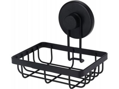 Såpekopp/tvåkorg for såpestykke med sugekopper, sort 13,4 x 11,5 x 11,5 cm