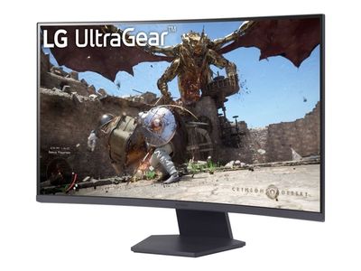 LG UltraGear 32GS60QC-B - LED-skjerm - gaming - kurvet - 32" - 2560 x 1440 QHD @ 180 Hz - VA - 300 cd/m² - 3000:1 - HDR10 - 1 ms - 2xHDMI, DisplayPort