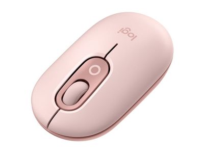 Logitech POP - Mus - tilpassbar emoji - optisk - 4 knapper - trådløs - Bluetooth 5.1 LE - rosa
