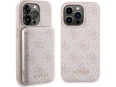 Deklas Set Guess GUBPM5P15X4GEMGP iPhone 15 Pro Max 6,7" hardcase + Powerbank 5000mAh MagSafe rosa/rosa 4G metalllogo