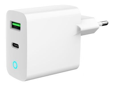 Gembird GEMBIRD lader Rask 2-ports USB-lader 20W LED hvit