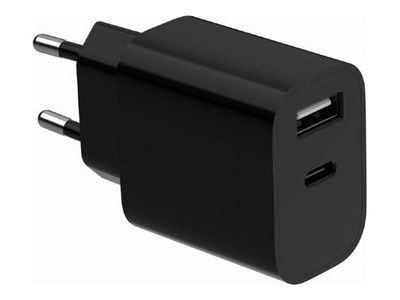 Gembird GEMBIRD lader 2-ports universal USB A+C 2,4 A lader, svart