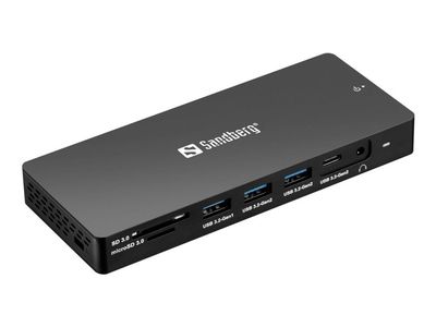 Sandberg 13-in-1 Pro - Dokkingstasjon - USB-C - DP, 2 x HDMI - 1GbE