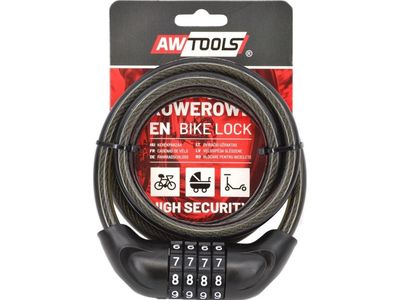 AWTOOLS sykkellås Ø 10 x 120 cm, kode (SZYFR)