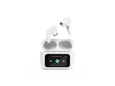 Gembird TWS-LCD-ANC-01-W - True wireless-hodetelefoner med mikrofon - i øret - Bluetooth