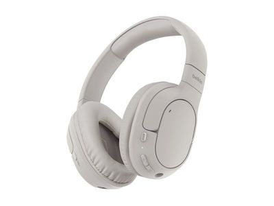 Belkin SoundForm Surround - Hörlurar med mikrofon - fullstorlek - Bluetooth - trådlös, kabelansluten - USB-C, 3,5 mm kontakt - sand