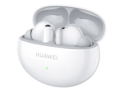 Huawei FreeBuds 6i - True wireless-hodetelefoner med mikrofon - i øret - Bluetooth - aktiv støydemping - hvit