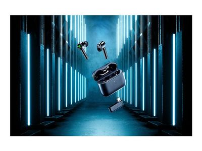 Razer Hammerhead Pro HyperSpeed - True wireless-hodetelefoner med mikrofon - i øret - Bluetooth / 2,4 GHz radiofrekvens - aktiv støydemping