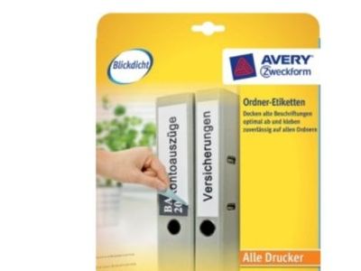 Avery L4761-10, Hvit, Papir, 192 x 61, 40 stykker, 10 ark, 210 x 297 mm