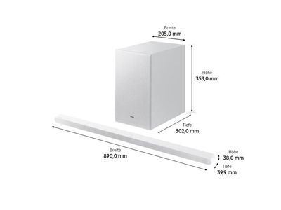 Samsung HW-S701D - S series - soundbar - för hemmabio - 3.1-kanals - trådlös - Bluetooth, Wi-Fi - vit