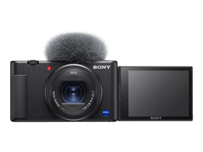 Sony VLOGCAM ZV-1A - Digitalkamera - kompakt - 20,1 MP - 4K / 30 fps - 2,7x optisk zoom - ZEISS - Wi-Fi, Bluetooth - sortering