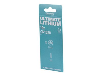 DELTACO Ultimate - Batteri 10 x CR1220 - Li - 40 mAh