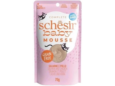 Schesir Baby Mus våtfôr til kattunger kylling & laks 70 g