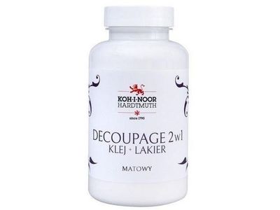 Koh I Noor lim 2-i-1 med matt lakk til decoupage 200 ml