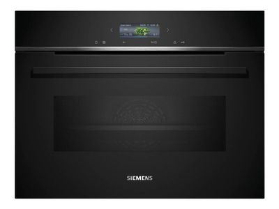 Siemens iQ700 CM724G1B1 - Kombinasjonsovn - innebygd - Wi-Fi - fordypning - bredde: 56 cm - dybde: 55 cm - høyde: 45 cm - med selvrens - svart