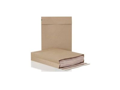 Forsendelsespose i Papir, 350 x 450 mm Kile i siden, krydset bund, Kraftpapir Kraftpapir 2 selvklæbe - (200 stk.)