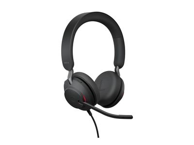 Jabra Evolve2 40 SE UC Stereo - Hodesett - on-ear - kablet - USB-C, USB-A - lydisolerende - Optimert for UC