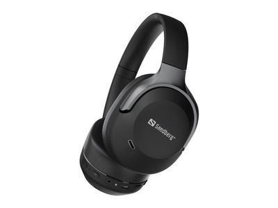 Sandberg - Hodetelefoner med mikrofon - full størrelse - Bluetooth - trådløs, kablet - aktiv støydemping - 3,5 mm jakk