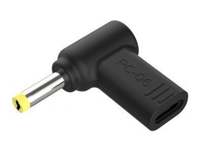 Conceptronic - Strömadapter - 24 pin USB-C (hona) till DC-jack 4,0 x 1,7 mm (hane) vinklad - DC 18 - 20 V - 5 A - Stöd för Power Delivery 3.0, USB-...