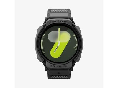 Spigen Rugged Armor Pro, Etui + bånd, Smartklokke, Sort, Samsung, Watch 8 (44mm), Termoplastisk polyuretan (TPU)