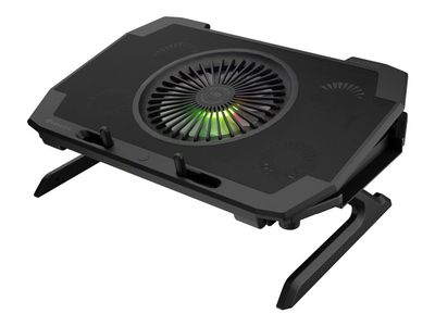 Genesis Oxid 850 RGB - Notebook-stativ - med 5 kjølevifter, 2-port USB-hub - 17,3" - 140 mm/60 mm - svart