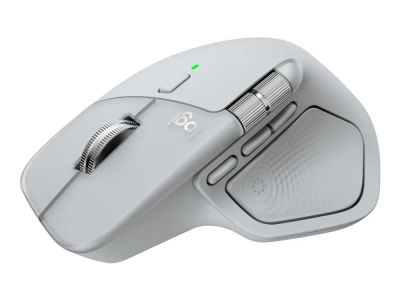 Logitech MX Master 4 - Mus - 8 knapper - trådløs - Bluetooth, 2.4 GHz - USB trådløs mottaker - blekgrå
