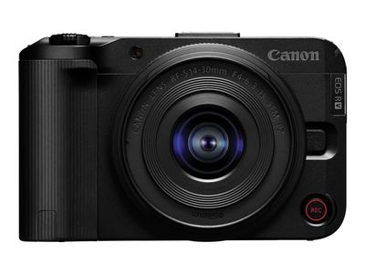 Canon EOS R50 V - Digitalkamera - speilløst - 24.2 MP - APS-C - 4K / 30 fps RF-S 14-30mm F4-6.3 IS STM PZ lens - Wi-Fi, Bluetooth - svart