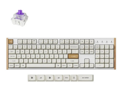 Keychron K10 HE - Tastatur - 100% - full size - bakgrunnsbelyst - trådløs - Bluetooth 5.2, USB - tastsvitsj: Gateron Double-Rail Nebula (hot-swappa...