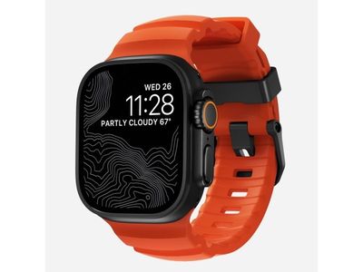 Nomad Rocky Point Band, Band, SmartWatch, Svart, Apple, Ultra / 46mm, Läder, Titan