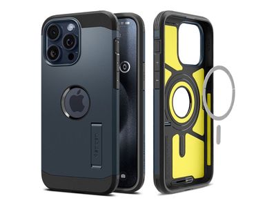 Spigen Tough Armor MagFit - Baksidedeksel for mobiltelefon - MagSafe-samsvar - polykarbonat, termoplast-polyuretan (TPU), støtskum - metalltavle - ...