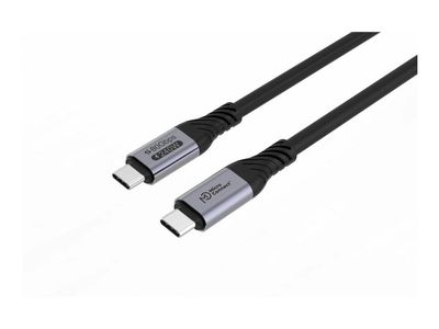 MicroConnect Premium - USB-kabel - 24 pin USB-C (hane) till 24 pin USB-C (hane) - USB4 Gen3x2 - 48 V - 5 A - 1 m - 8K60Hz stöd, USB-strömförsörjnin...