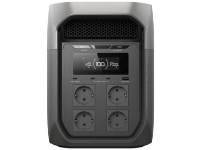 EcoFlow DELTA 3 Max, Litiumjärnfosfat (LiFePo4), AC, Cigarr tändare, Solar, 2048 wh, 2400 W, 220 - 240 V, 11 - 60 V