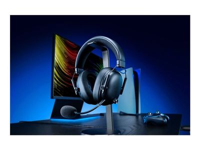Razer BlackShark V3 - För PlayStation - headset - fullstorlek - Bluetooth/radiofrekvens 2,4 GHz - trådlös - ljudisolerande - svart
