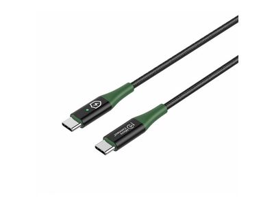 MicroConnect Smart Charge - USB-kabel - USB-C (hann) til USB-C (hann) - USB 2.0 - 20 V - 3 A - 2 m - USB-C Power Delivery (60W) - svart, grønn