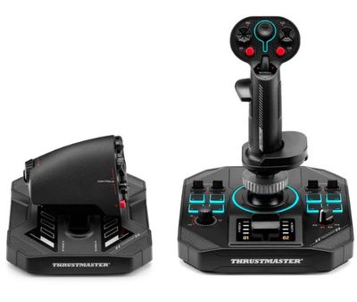 Thrustmaster Sol-R 4 HOTAS, Joystick + motorkontrollspak, PC, Analog/digital, Rød/grønn/blå, Koblet med ledninger (ikke trådløs), USB