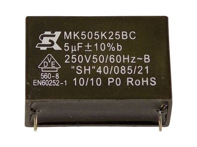 Seika MK450K474 1 st MKP-foliekondensator med radiella ben 0,47 µF 450 V 10 % 27,5 mm (Ø x H) 20 mm x 11 mm
