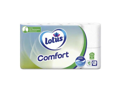 Toiletpapir, Lotus, 3 lag, hvid x 18.50m kasse a 56 ruller