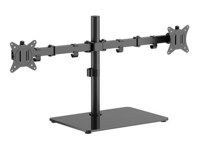 Gembird - Monteringssett (dual arm monitor mount) - justerbar - for 2 LCD-skjermer - stål, plastikk, herdet glass - svart - skjermstørrelse: 17"-32...