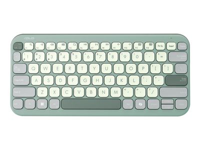 ASUS Marshmallow KW100 - Tangentbord - 75% - compact - trådlös - Bluetooth 5.0 LE - grönt te latte