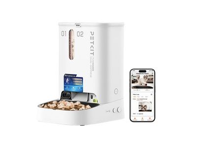 PETKIT YumShare Dual-hopper 2 automatisk fôrautomat med kamera | Kapasitet 5 L | Materiale ABS, 304 rustfritt stål | Hvit