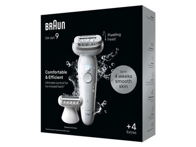 Braun Silk-épil 9 9-041, Silver, 40 tweezers, MicroGrip, Battery, 100 - 240 V, 50/60 Hz