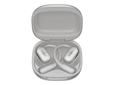 SHOKZ OpenFit 2+ - True wireless-hodetelefoner med mikrofon - åpent øre - over-øret-montering - Bluetooth - grå