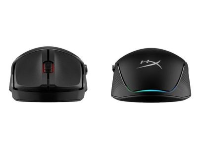 HyperX Pulsefire Fuse trådløs spillmus (svart), Ambidekstriøs, Optisk, RF trådløs + Bluetooth, 12000 DPI, Svart
